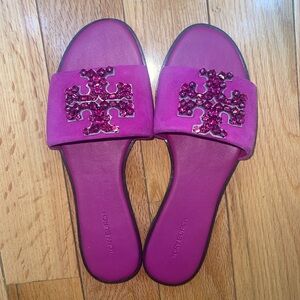 TORY BURCH EVERLY SLIDES BRAND NEW NEVER WORN